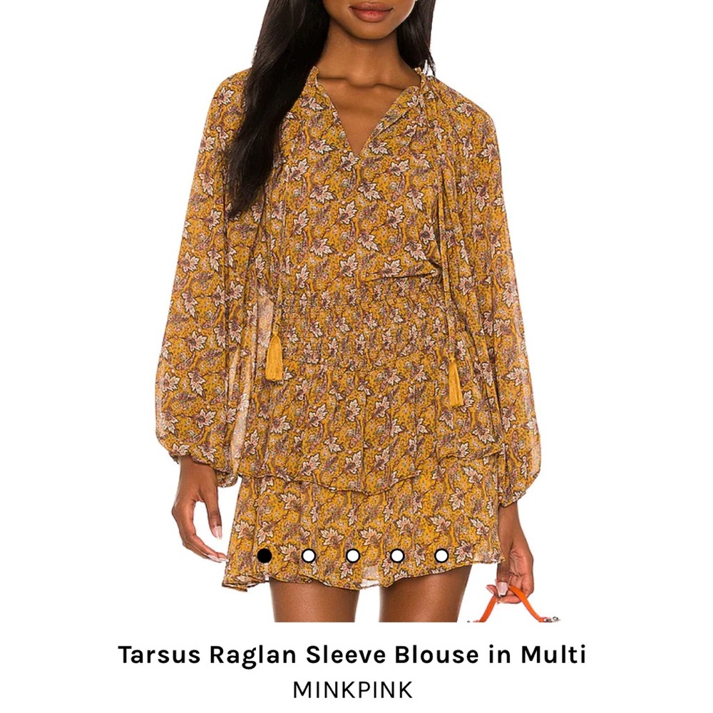 Minkpink (revolve) Tarsus Raglan flowy Sleeve Blouse in Multi